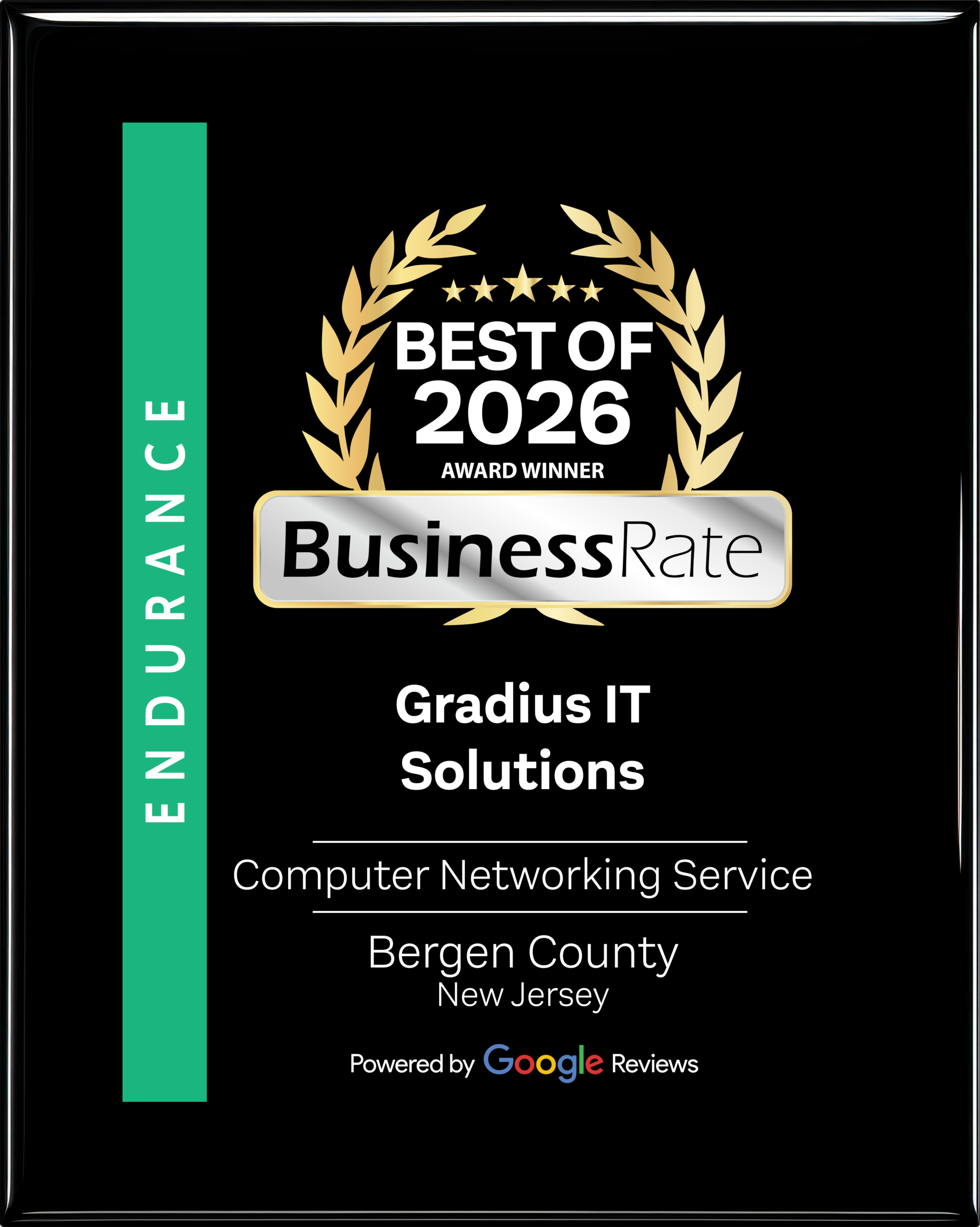 BusinessRate Best of 2026 Award Winner - Gradius IT Solutions, Bergen County NJ